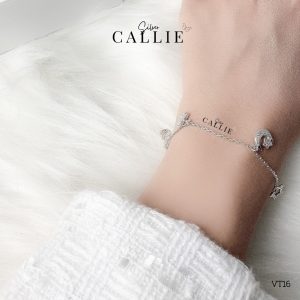 Vòng tay bạc Callie Silver cỏ 3 lá, mặt trăng, lá phong - VT16.5