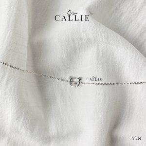 Vòng tay bạc Callie Silver hình con mèo đính 1 hạt - VT14.1