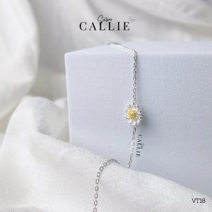 Vòng tay bạc Callie Silver hoa cúc full cánh - VT18.3