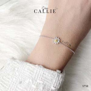 Vòng tay bạc Callie Silver hoa cúc full cánh - VT18.3