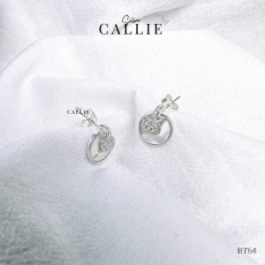 BT64 - Bông tai bạc Callie Silver cẩn xà cừ