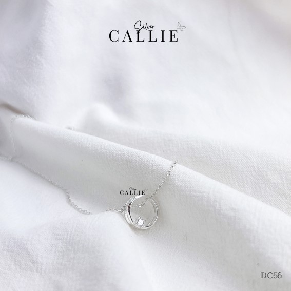 DC56 - Dây chuyền bạc Callie Silver vòng tròn 1 viên đá nhỏ - Hình ảnh 4