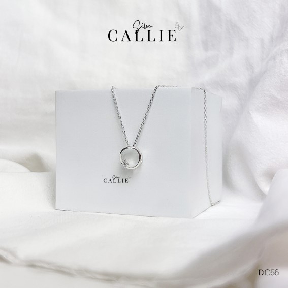 DC56 - Dây chuyền bạc Callie Silver vòng tròn 1 viên đá nhỏ - Hình ảnh 5