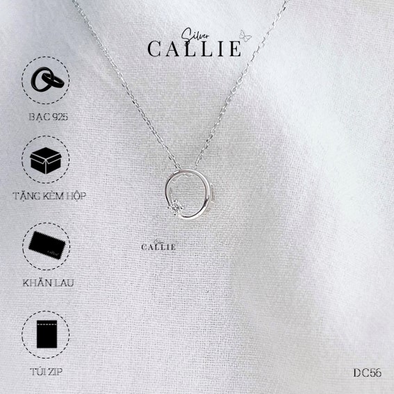 DC56 - Dây chuyền bạc Callie Silver vòng tròn 1 viên đá nhỏ - Hình ảnh 7