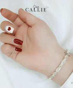 Alternative view of VT107 - Lắc tay bạc Callie Silver lá xoắn bông mai nhỏ