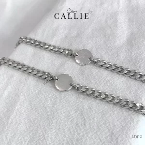 LD02 - Lắc tay bạc Callie Silver xoắn dày 3.9