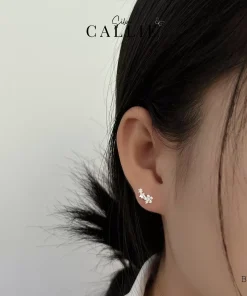 Alternative view of BT128 - Bông tai bạc Callie Silver dãy ngôi sao