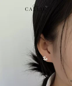 Alternative view of BT130 - Bông tai bạc Callie Silver đính đá