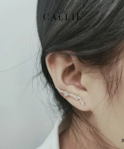 Alternative view of BT141 - Bông tai bạc Callie Silver dãy đá