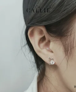 Alternative view of BT170 - Bông tai bạc Callie Silver bươm bướm 1 viên