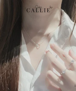 Alternative view of DC131 - Dây chuyền bạc Callie Silver hình vuông tròn