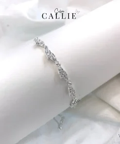 VT89 - Lắc tay bạc Callie Silver chiếc lá dạng rút