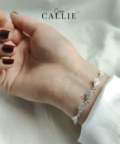 Alternative view of VT89 - Lắc tay bạc Callie Silver chiếc lá dạng rút