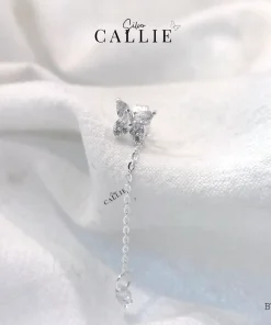 BT103 - Bông tai bạc Callie Silver bươm bướm thiết kế đá treo