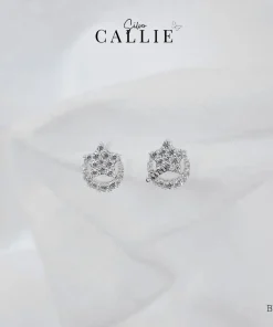 BT122 - Bông tai bạc Callie Silver mặt trăng ngôi sao đính đá