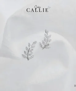 BT124 - Bông tai bạc Callie Silver chiếc lá