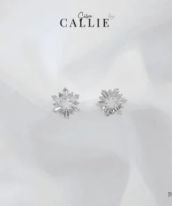 BT127 - Bông tai bạc Callie Silver đính đá vòng tròn