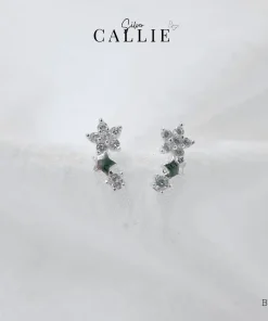 BT128 - Bông tai bạc Callie Silver dãy ngôi sao