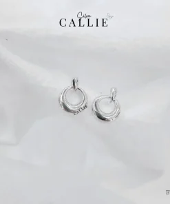 BT134 - Bông tai bạc Callie Silver tròn bầu