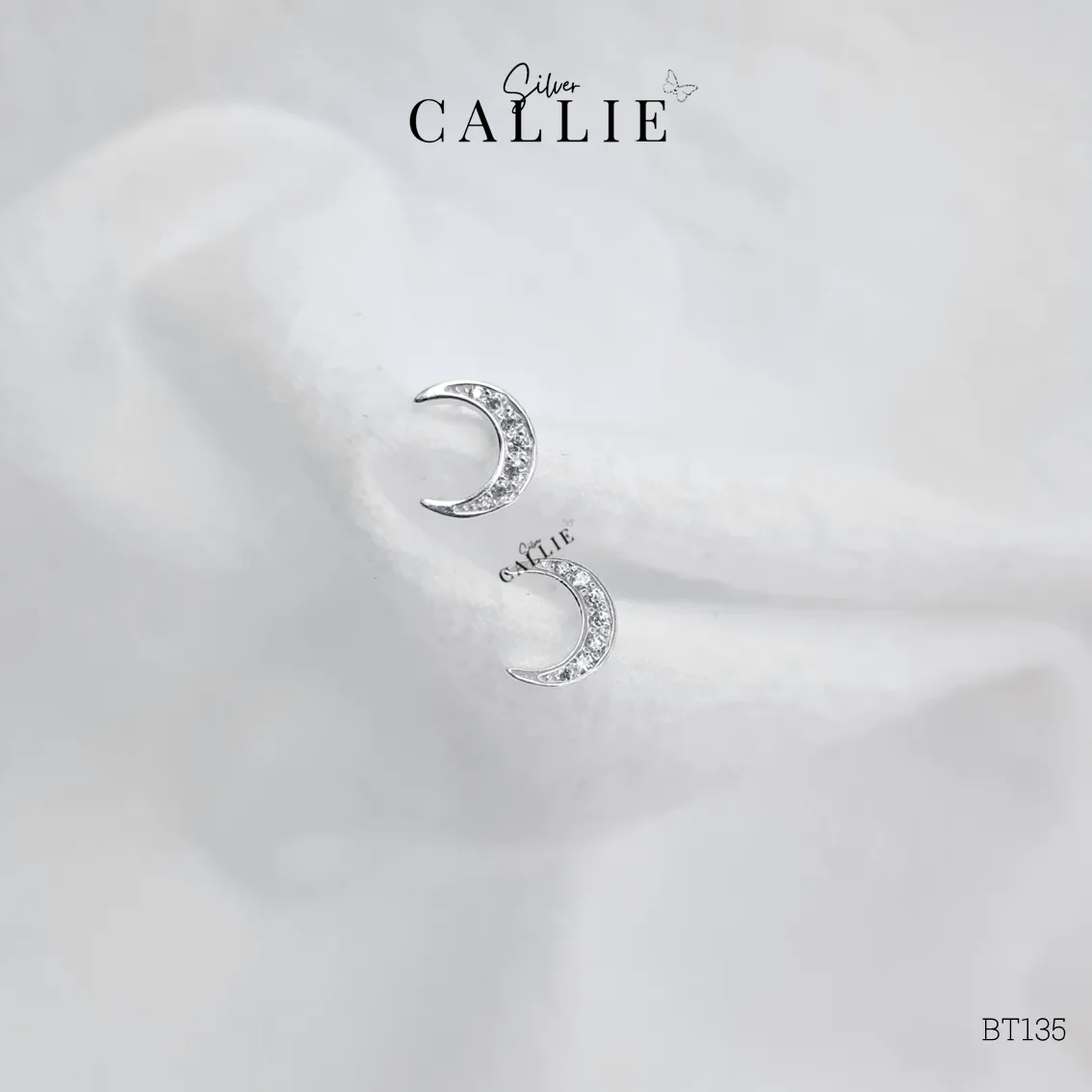 BT135 - Bông tai bạc Callie Silver mặt trăng - Hình ảnh 6