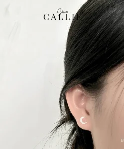 Alternative view of BT135 - Bông tai bạc Callie Silver mặt trăng