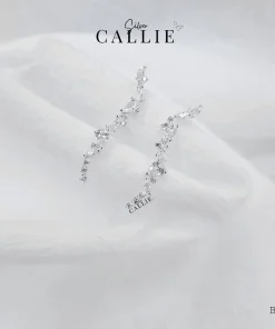BT141 - Bông tai bạc Callie Silver dãy đá