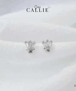 BT142 - Bông tai bạc Callie Silver đính đá
