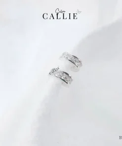 BT143 - Bông tai bạc Callie Silver dãy đá móc