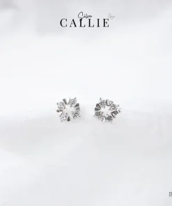 BT151 - Bông tai bạc Callie Silver lá hoa
