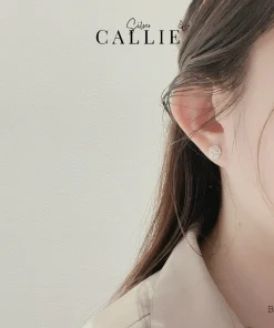 Alternative view of BT153 - Bông tai bạc Callie Silver đính đá dạng