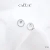 BT159 - Bông tai bạc Callie Silver vòng tròn đính đá