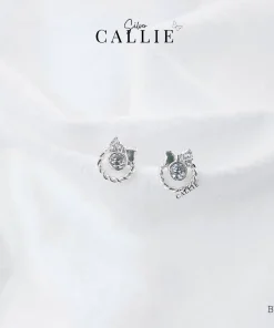 BT163 - Bông tai bạc Callie Silver vòng tròn nơ
