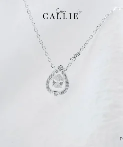 DC140 - Dây chuyền bạc Callie Silver oval đính đá