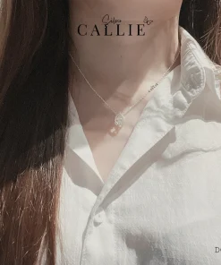 Alternative view of DC140 - Dây chuyền bạc Callie Silver oval đính đá