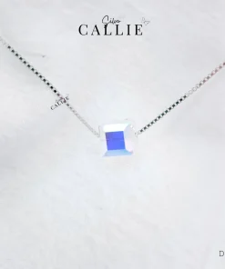 DC158 - Dây chuyền bạc Callie Silver 1 khối vuông pha lê