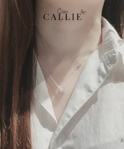 Alternative view of DC158 - Dây chuyền bạc Callie Silver 1 khối vuông pha lê