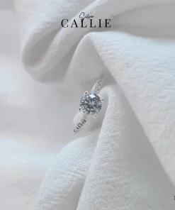 N179 - Nhẫn bạc Callie Silver 1 hàng đá 1 viên chủ
