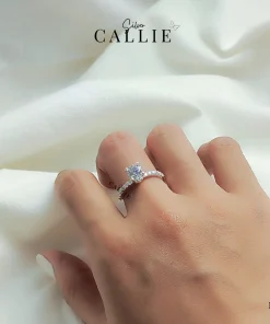 Alternative view of N179 - Nhẫn bạc Callie Silver 1 hàng đá 1 viên chủ
