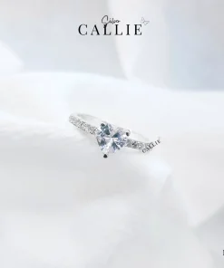 N196 - Nhẫn bạc Callie Silver đính đá viên chủ trái tim