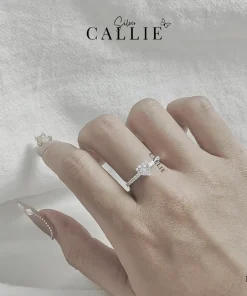 Alternative view of N196 - Nhẫn bạc Callie Silver đính đá viên chủ trái tim