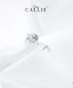 N197 - Nhẫn bạc Callie Silver đá xoắn viên chủ