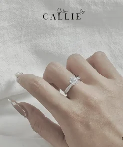 Alternative view of N202 - Nhẫn bạc Callie Silver viên chủ đá 1 hàng