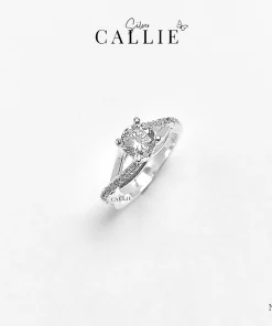 N204 - Nhẫn bạc Callie Silver đính full viên chủ 5li