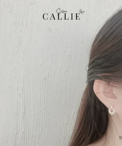 Alternative view of BT134 - Bông tai bạc Callie Silver tròn bầu