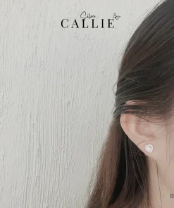 Alternative view of BT157 - Bông tai bạc Callie Silver viên chủ trái tim đính đá