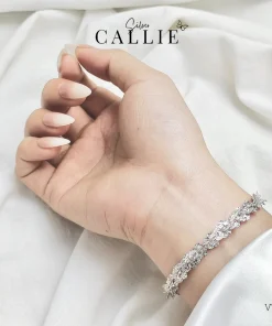 Alternative view of VT106 - Lắc tay bạc Callie Silver lá xoắn bông mai