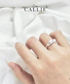 Alternative view of N204 - Nhẫn bạc Callie Silver đính full viên chủ 5li