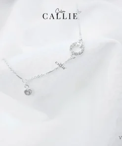 VT105 - Lắc tay bạc Callie Silver vòng tròn chữ H