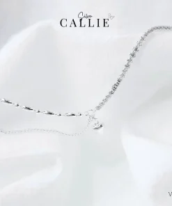 VT110 - Lắc tay bạc Callie Silver hạt gạo phối dây đá