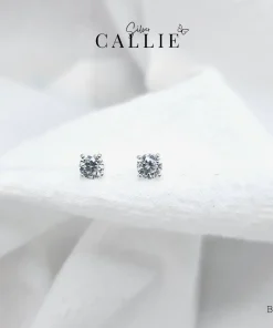 BT165 - Bông tai bạc Callie Silver 1 viên 4 li